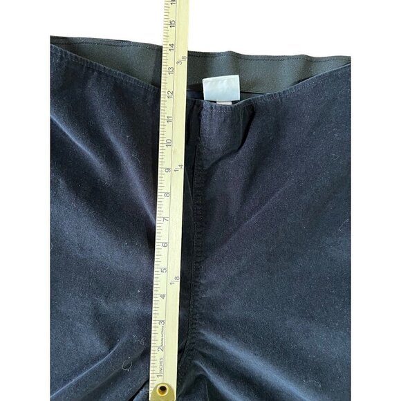 Knox Rose Pants Sz 12 Coruroy Black Raw Hem Wide Leg Pull On Elastic Waist - Picture 7 of 7